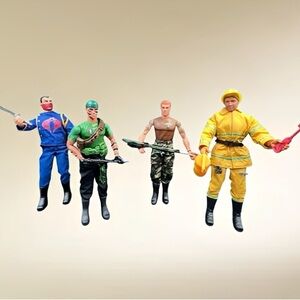 1992 and 1996 Hasbro Gi Joe Pawtucket and Power Team Action Figures Lot of 4